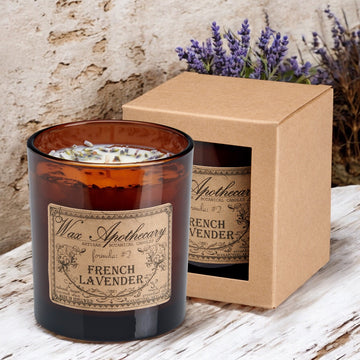 9 oz French Lavender Artisan Amber Glass Candle