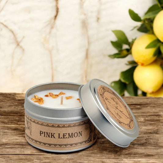 Pink Lemon Botanical Candle Travel Tin