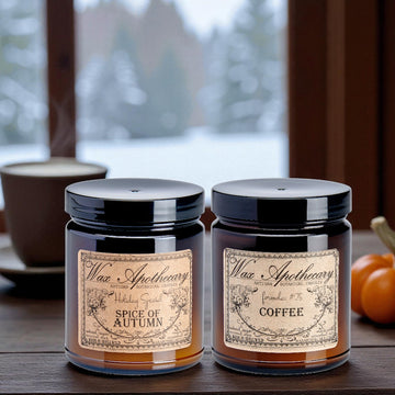 Pumpkin Spice Latte Inspired Coffee & Autumn Spice Candle Duo in 6oz Amber Glass