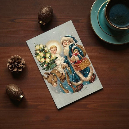 Victorian & Vintage Christmas & Holiday Card with Envelope & Seal Set