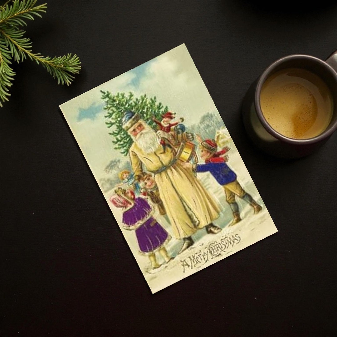 Victorian & Vintage Christmas & Holiday Card with Envelope & Seal Set