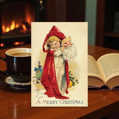 Victorian & Vintage Christmas & Holiday Card with Envelope & Seal Set