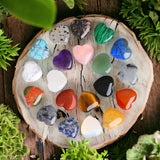 Assortment of 12 Heart Hand-cut Crystal Gemstone & Stones