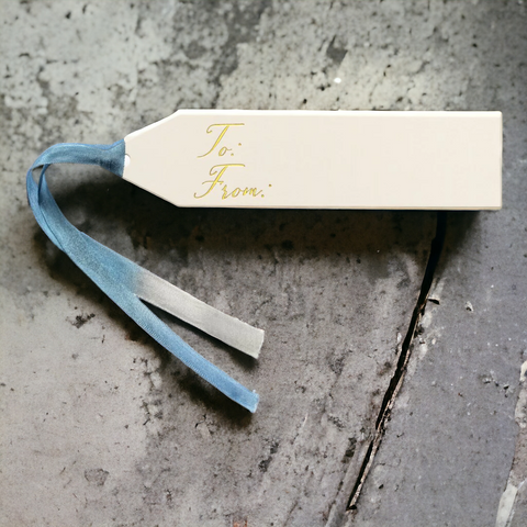Letterpress TO / FROM Gift Tags & Silk Ribbon
