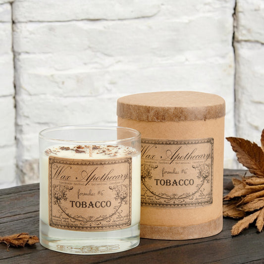 Tobacco 7 oz Botanical Candle in Scotch Glass