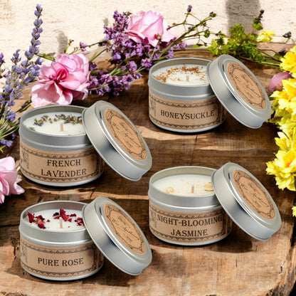 flower power lavender Travel Tin Candle Bundle (Set of 4) : Flower Power