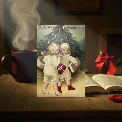 Victorian & Vintage Christmas & Holiday Card with Envelope & Seal Set