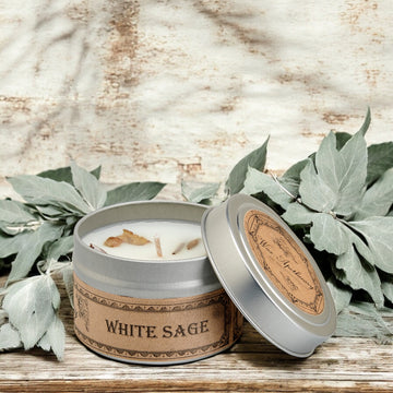 White Sage Botanical Candle Travel Tin