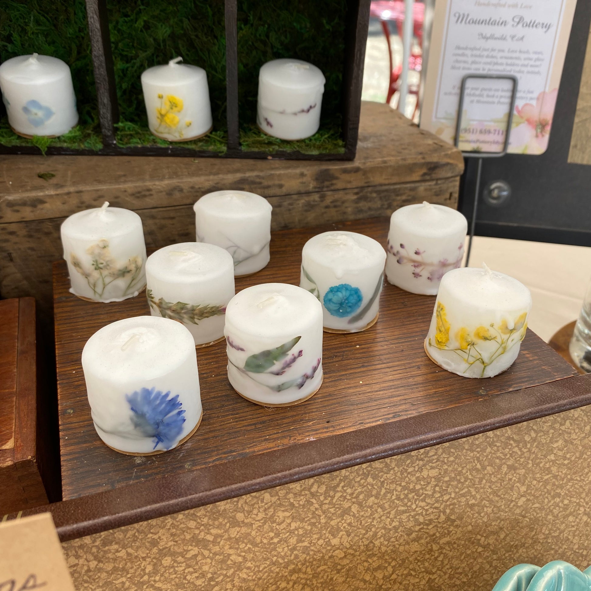 Hand Dipped Wildflower Votive Display Wax Apothecary