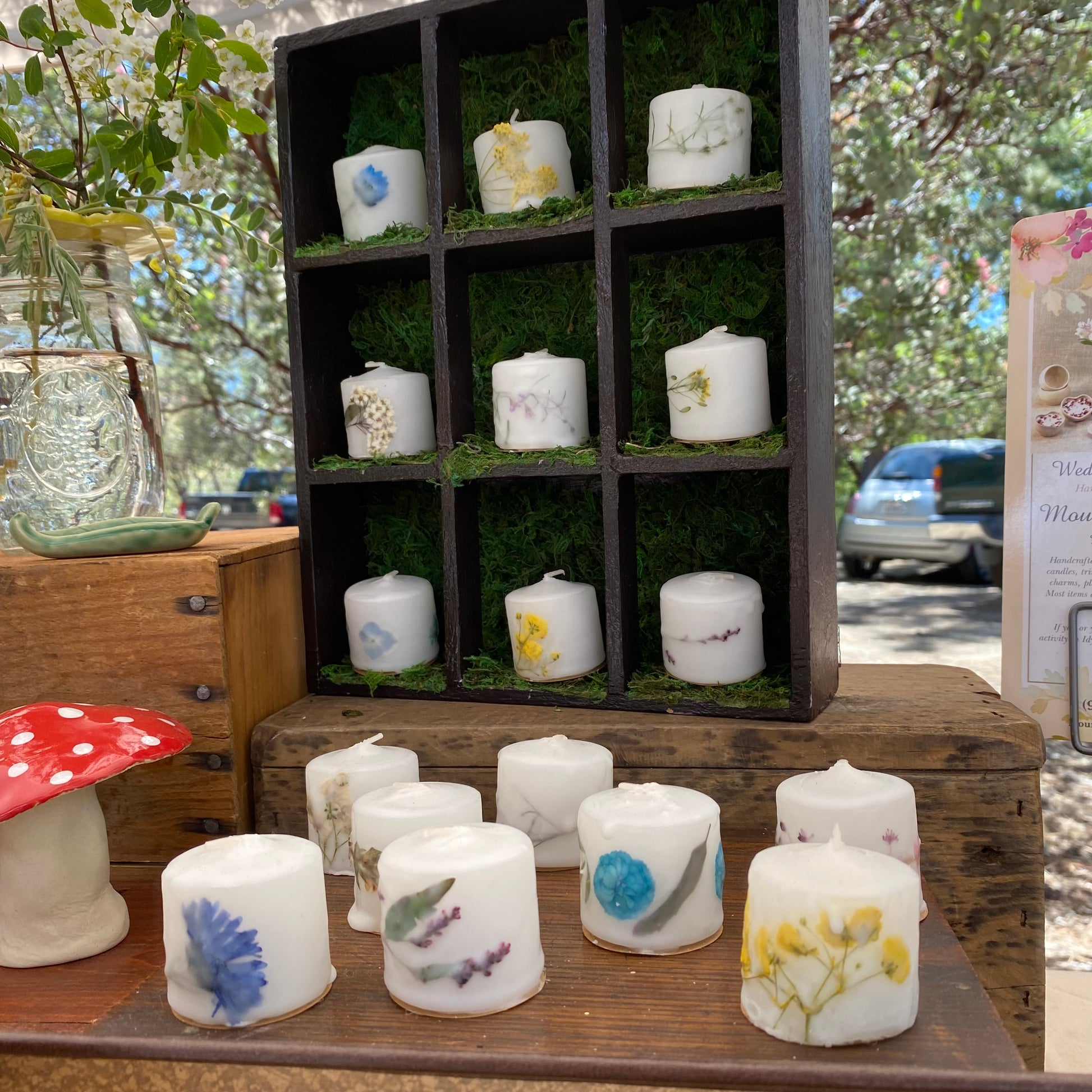 Collection of Hand Dipped Wildflower Votives Wax Apothecary