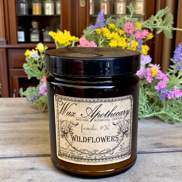 6 oz Botanical Candle in Amber Glass Jar - Wildflowers