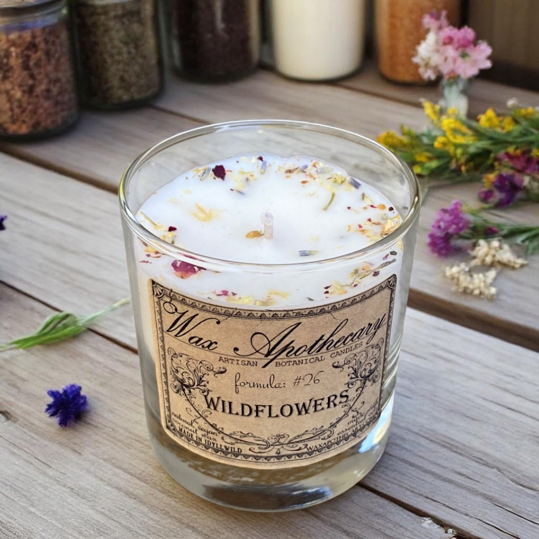 Wildflowers 7 oz Botanical Candle in Scotch Glass