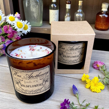 9 oz Wildflowers Artisan Amber Glass Candle