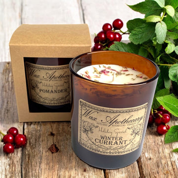 9 oz Winter Currant Artisan Amber Glass Candle *Seasonal