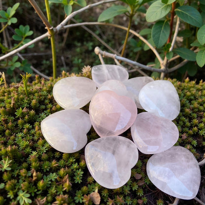 💖Rose Quartz Crystal 1" Heart Stones 💕✨