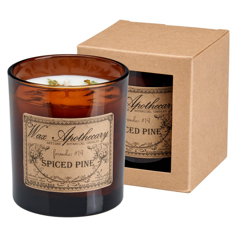 9oz Spiced Pine Artisan Amber Glass Candle