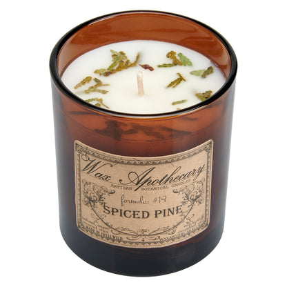 9 oz Spiced Pine Artisan Amber Glass Candle *Seasonal