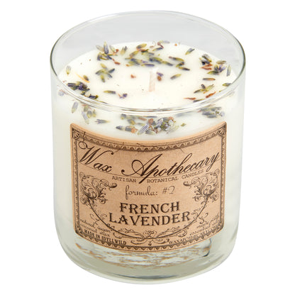 French Lavender 7 oz Botanical Candle in Scotch Glass