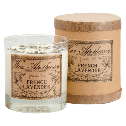 French Lavender 7oz Botanical Candle in Scotch Glass