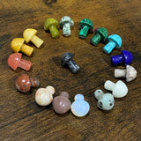 Assortment of 12 Mushroom Hand-cut Crystal Gemstone & Stones