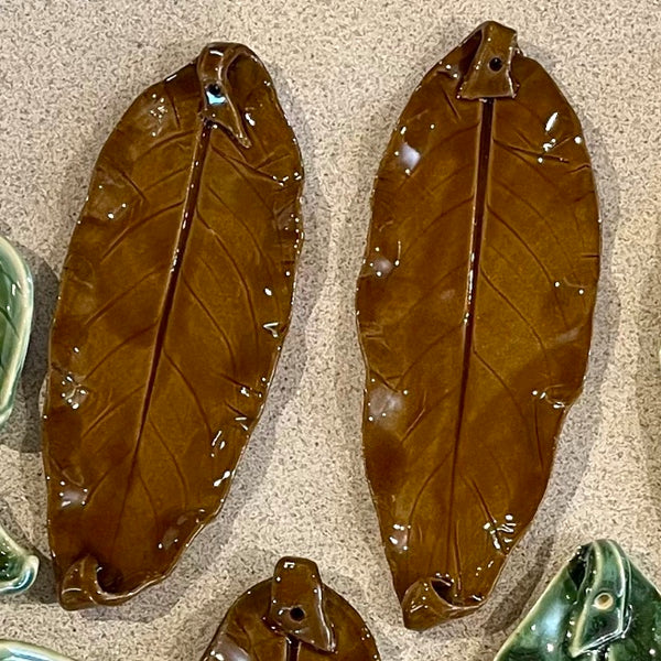 Handmade Ceramic Leaf Dish / Incense Plate